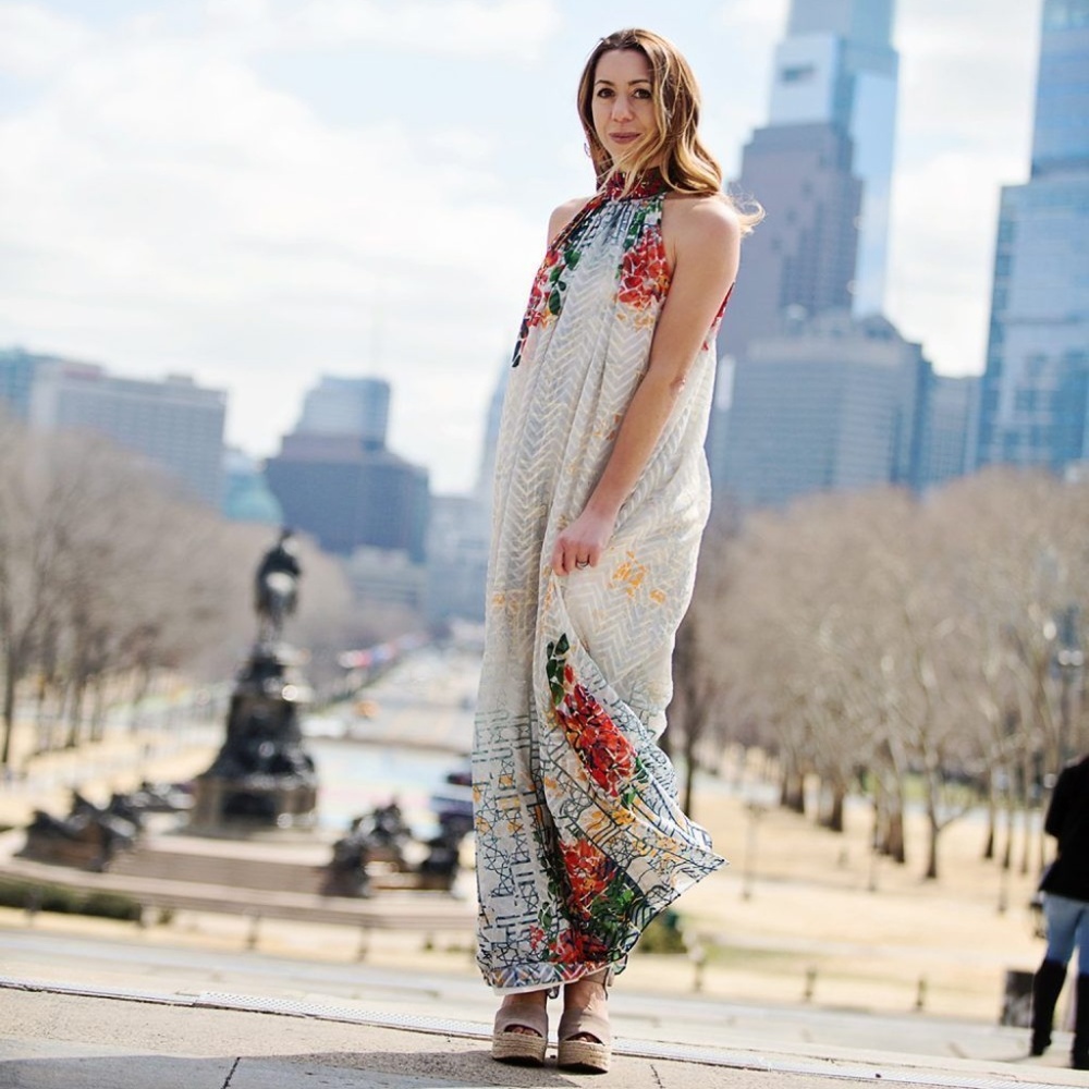 Bhanuni Marilla Embroidered Halter Dress